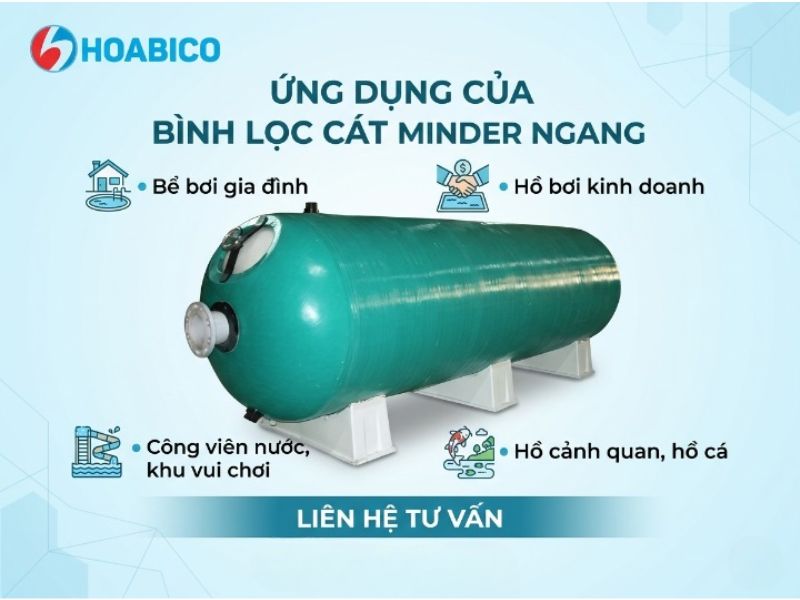 Bình lọc cát Minder ngang