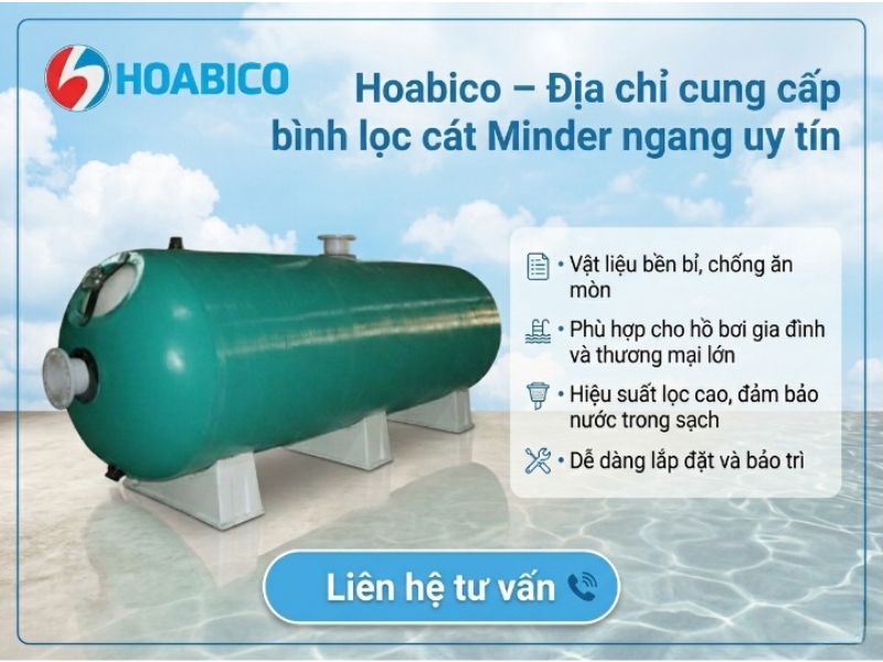 Bình lọc cát Minder ngang