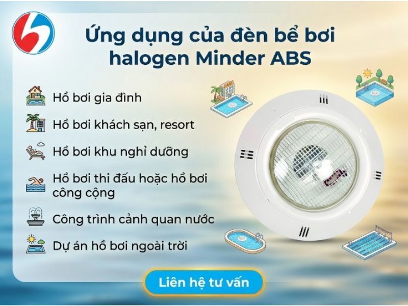 đèn bể bơi halogen Minder ABS