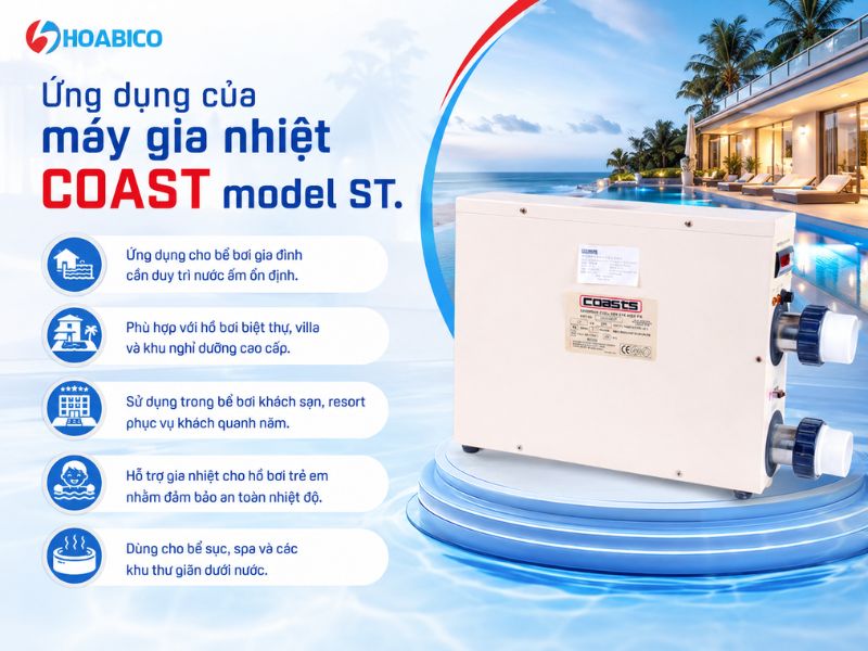 Máy gia nhiệt bể bơi COAST model ST