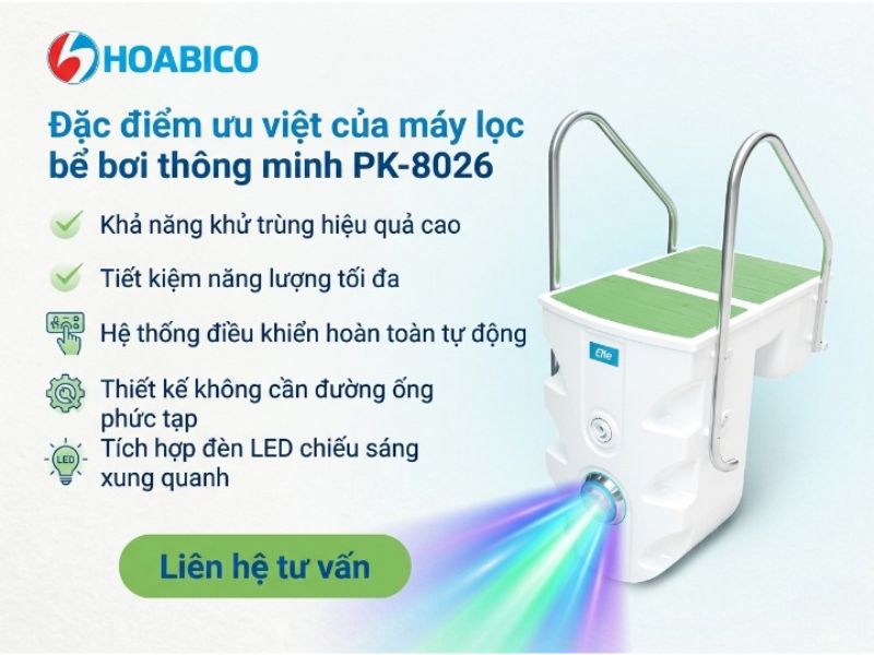máy lọc bể bơi thông minh PK-8026