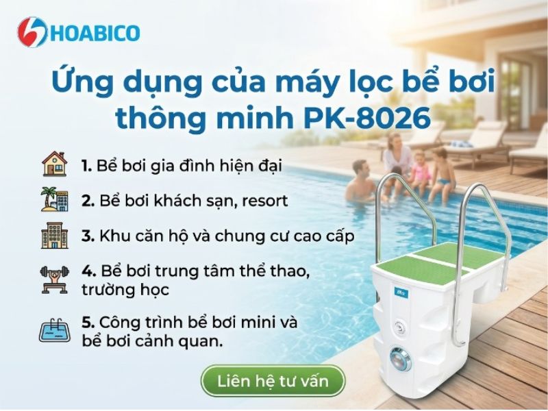 máy lọc bể bơi thông minh PK-8026