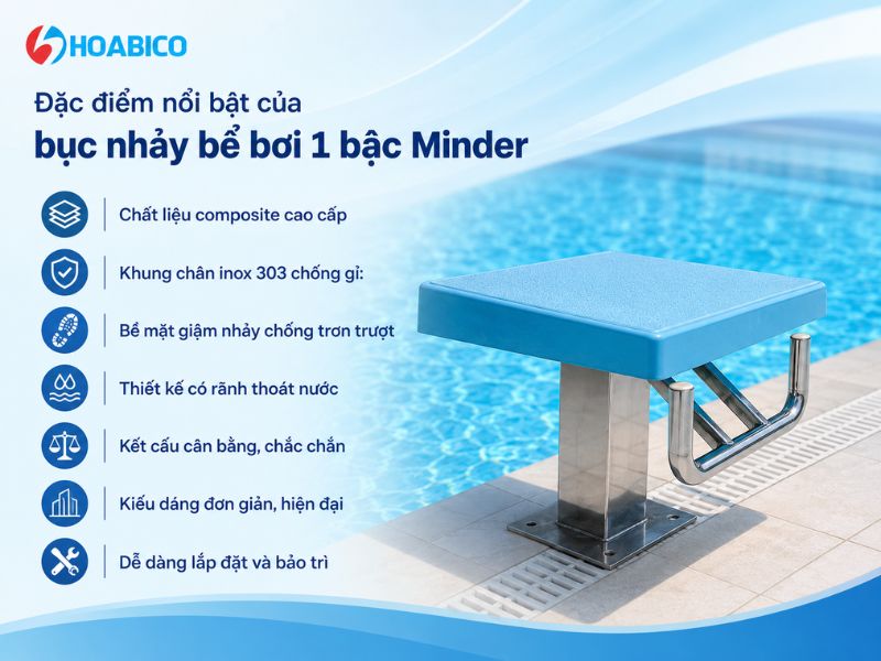Bục nhảy bể bơi 1 bậc Minder