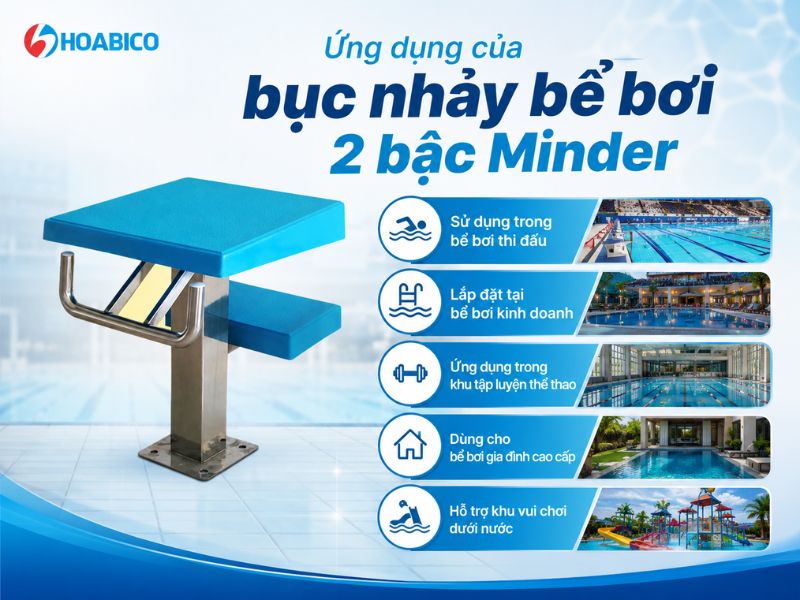 Bục nhảy bể bơi 2 bậc Minder