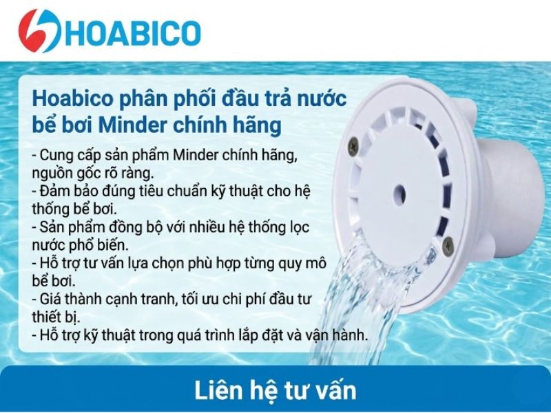 đầu trả nước bể bơi Minder
