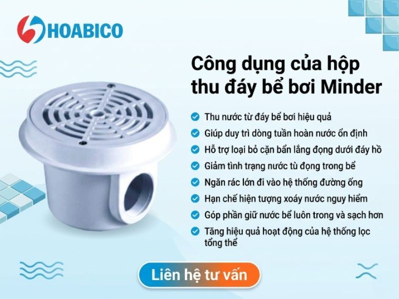 Hộp thu đáy bể bơi Minder