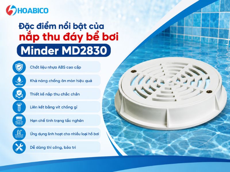 Nắp thu đáy bể bơi Minder MD2830