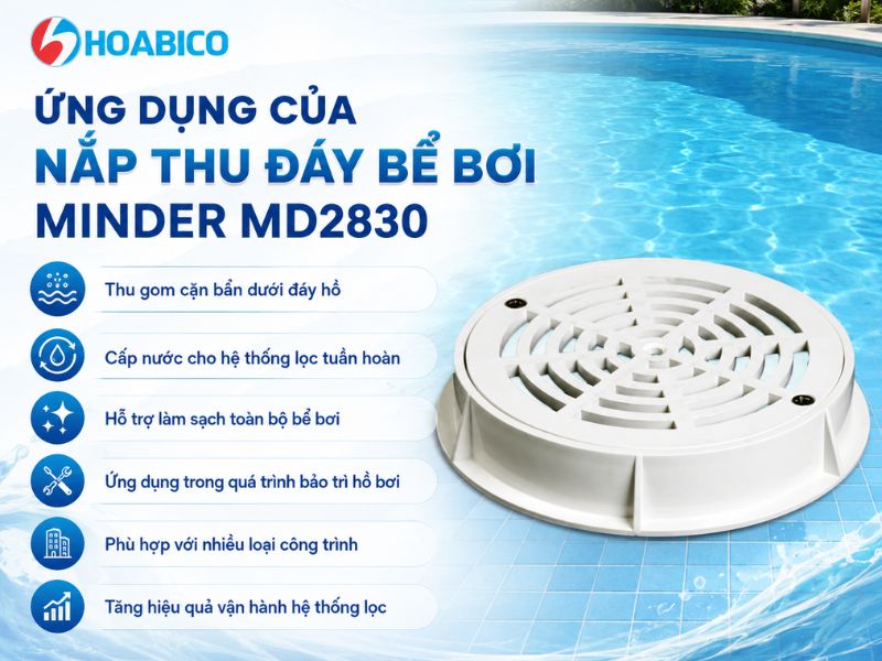 Nắp thu đáy bể bơi Minder MD2830