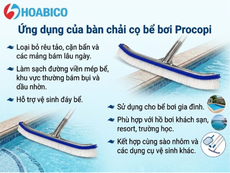 bàn chải cọ bể bơi Procopi