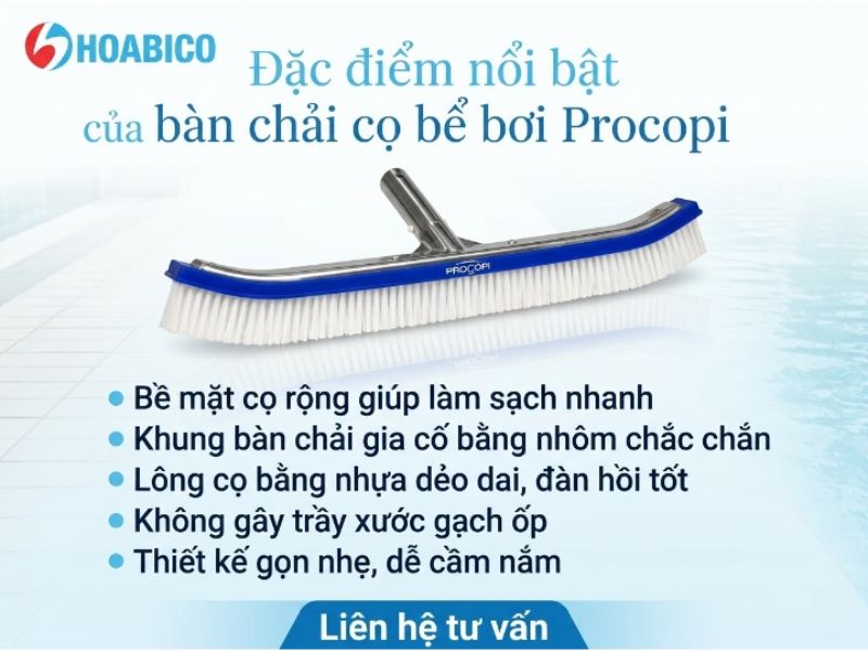 bàn chải cọ bể bơi Procopi