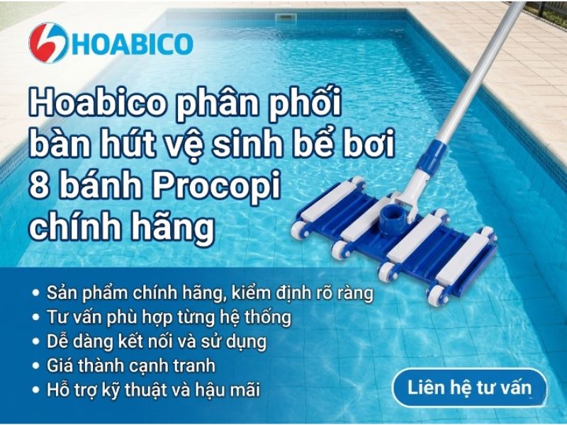 Bàn hút vệ sinh bể bơi 8 bánh Procopi