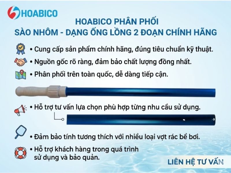 sào nhôm - Dạng ống lồng 2 đoạn