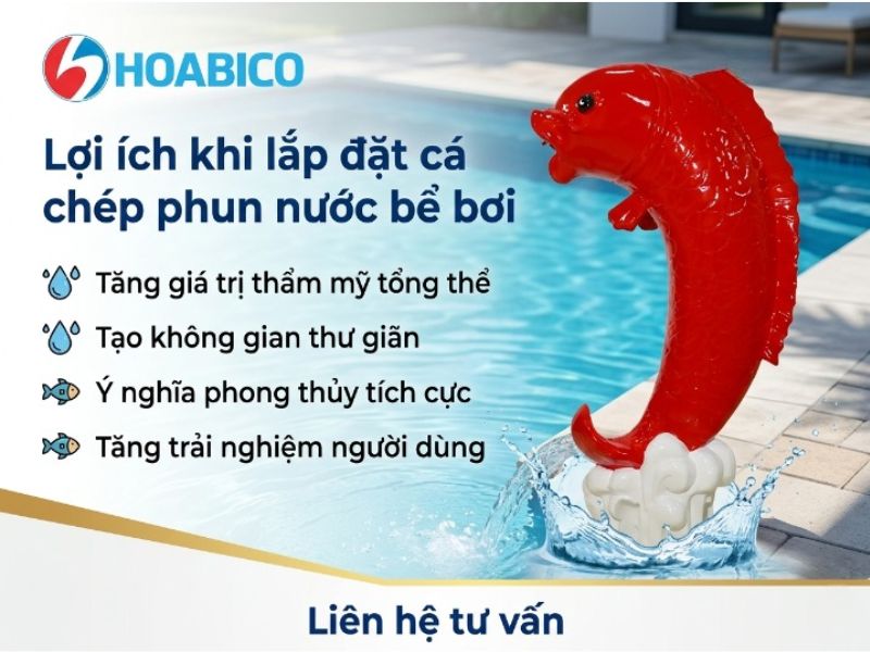 Cá chép phun nước bể bơi