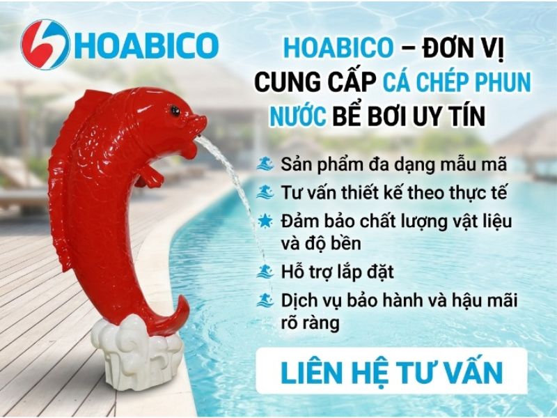 Cá chép phun nước bể bơi