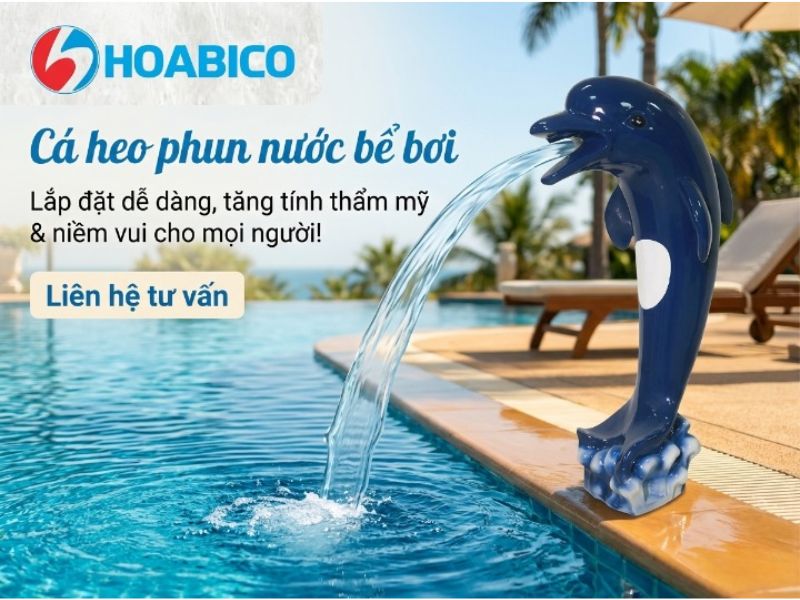 Cá heo phun nước bể bơi