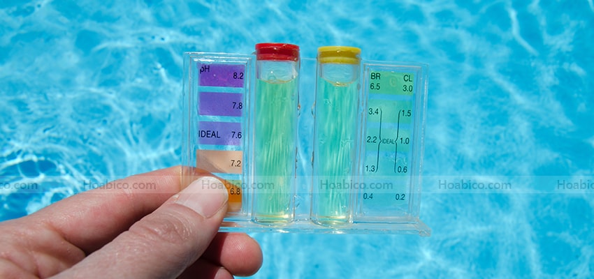 Hình ảnh bộ dung dịch test nước bể bơi Phenol và Oto