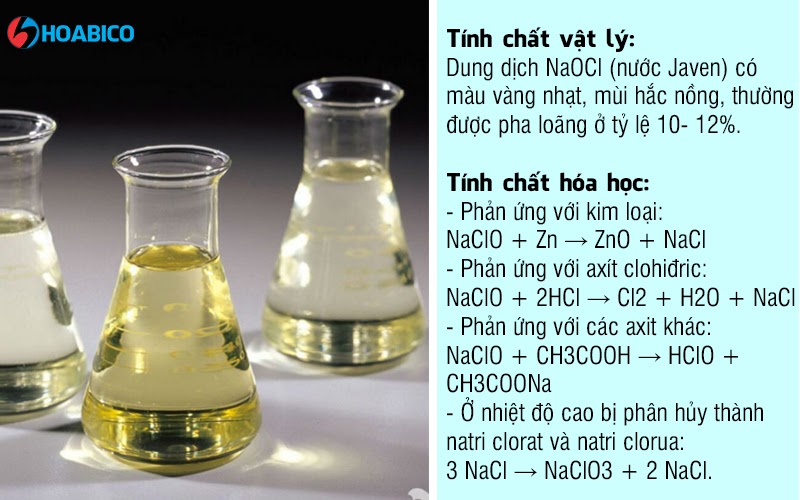 Tính chất lý hóa của Sodium Hypochlorite