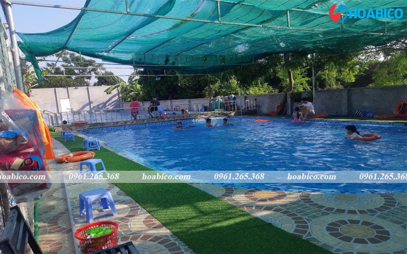 Hoabico hoàn thiện bể bơi ủy ban xã Hưng Long, Văn Giang, Hưng Yên