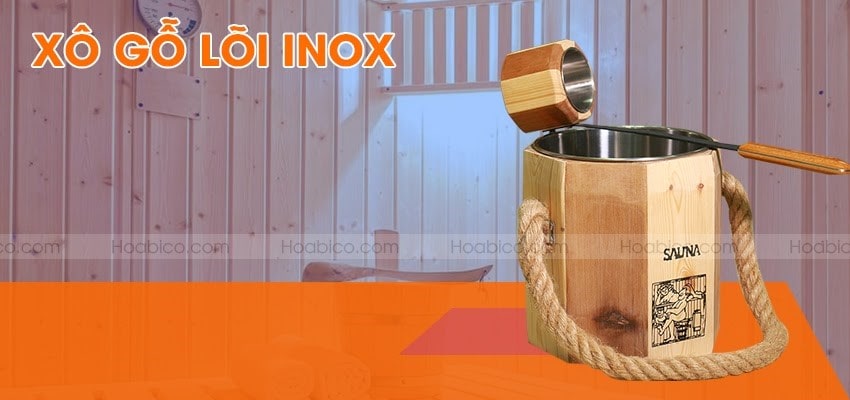 Xô gỗ sauna lõi Inox