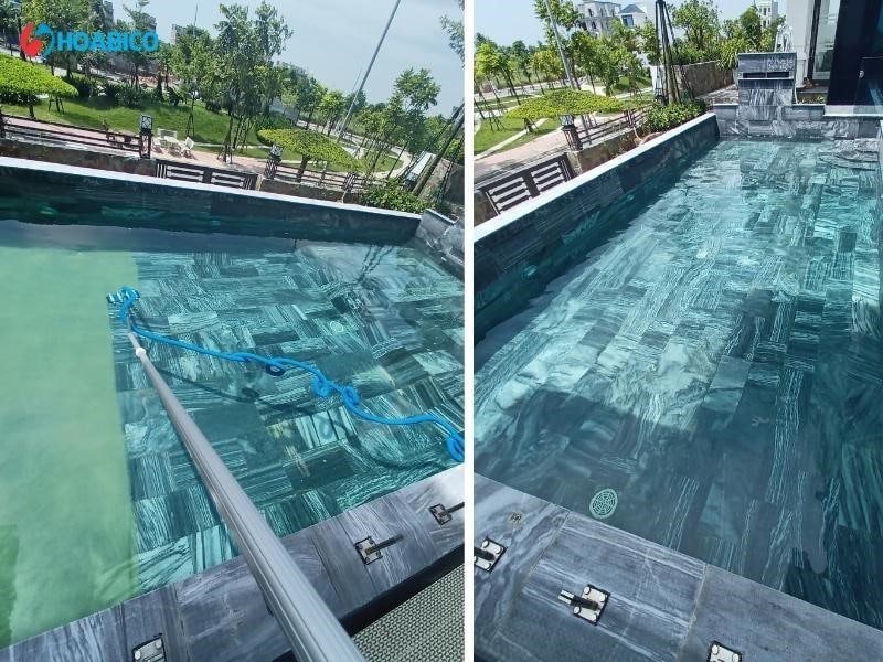 Hoabico hoàn thiện công trình bể bơi cho gia đình anh Minh tại Thái Bình