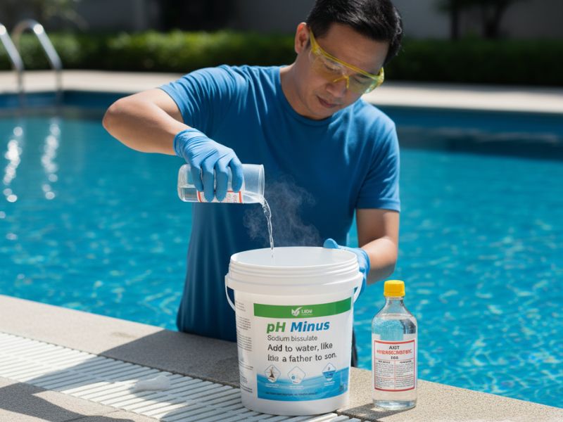 Cách giảm pH hồ bơi