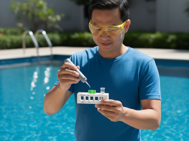 Cách giảm pH hồ bơi