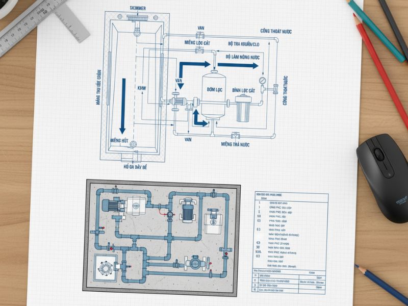 Thiết kế cấp thoát nước bể bơi