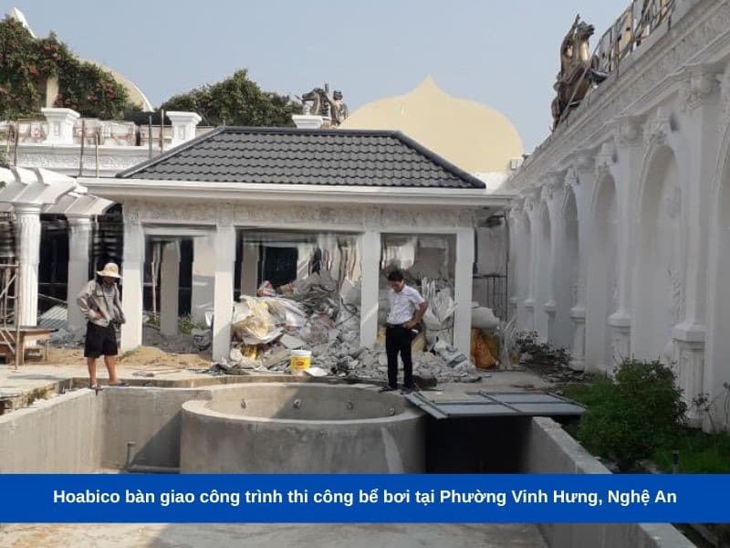 Hoabico bàn giao công trình thi công bể bơi tại Phường Vinh Hưng, Nghệ An