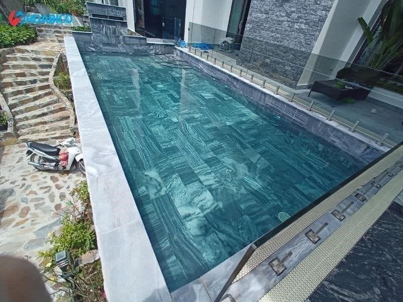 công trình thi công bể bơi cho anh Minh tại Thái Bình