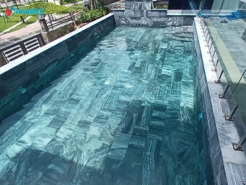 công trình thi công bể bơi cho anh Minh tại Thái Bình