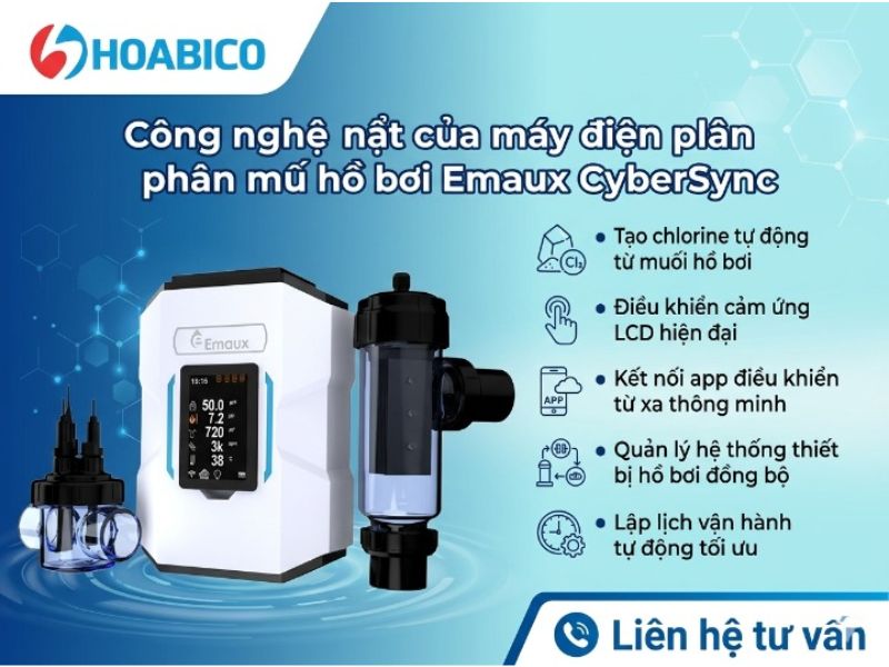 Máy điện phân muối hồ bơi Emaux CyberSync