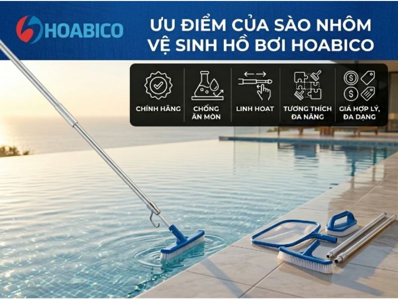 sào nhôm vệ sinh hồ bơi