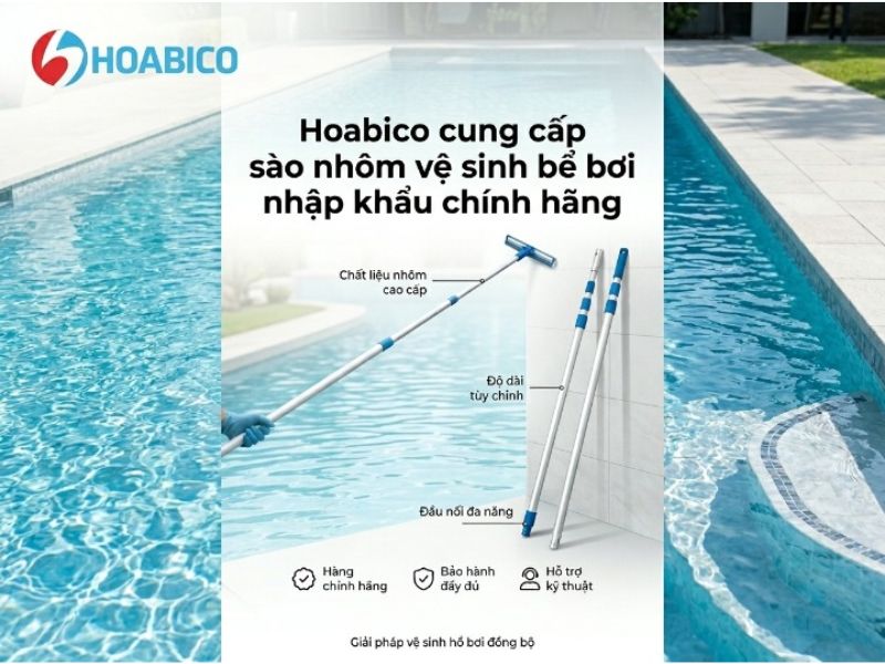 sào nhôm vệ sinh hồ bơi