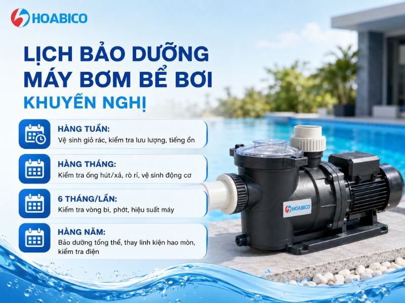 Cách bảo dưỡng máy bơm bể bơi định kỳ 