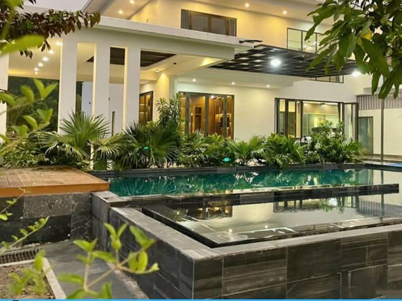 công trình thi công bể bơi cho chị Thúy tại HCM