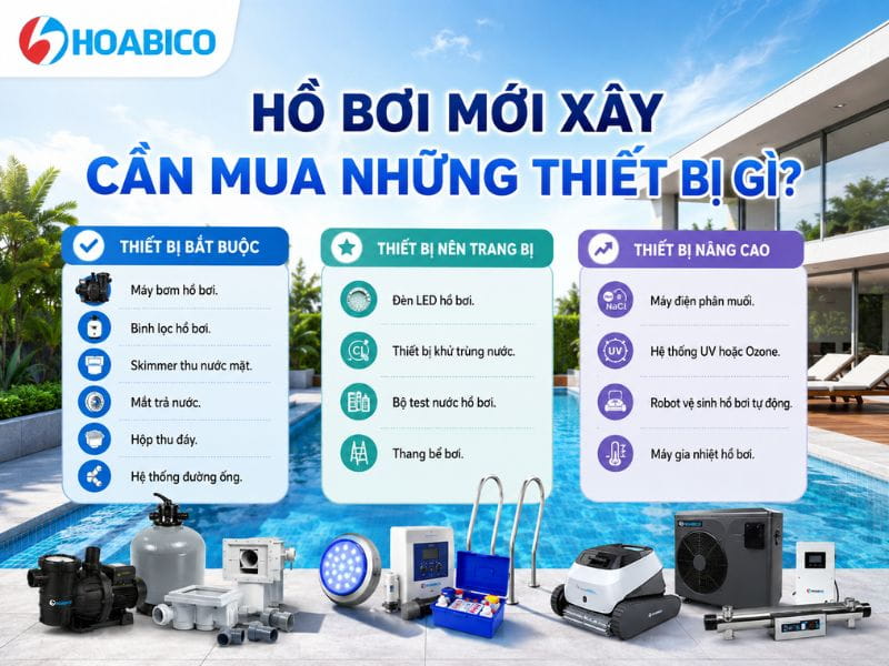 Kinh nghiệm mua thiết bị bể bơi cho người mới xây hồ bơi
