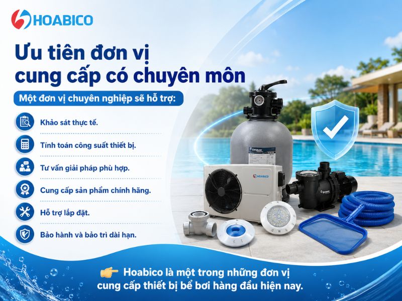 Kinh nghiệm mua thiết bị bể bơi cho người mới xây hồ bơi