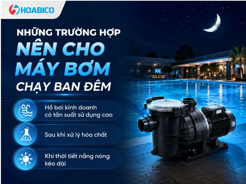 Máy bơm hồ bơi có cần chạy ban đêm không