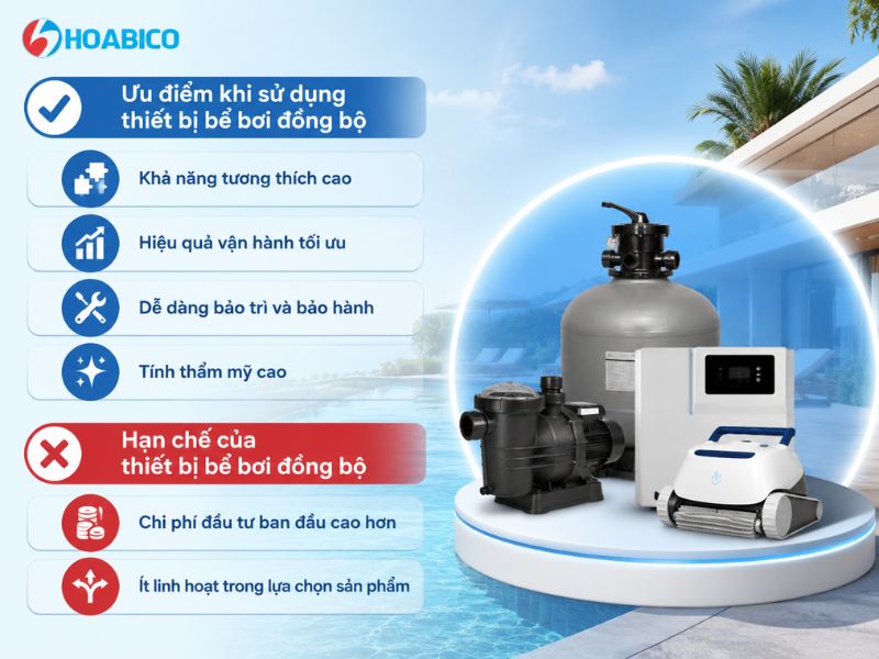 Nên mua thiết bị bể bơi đồng bộ hay nhiều hãng