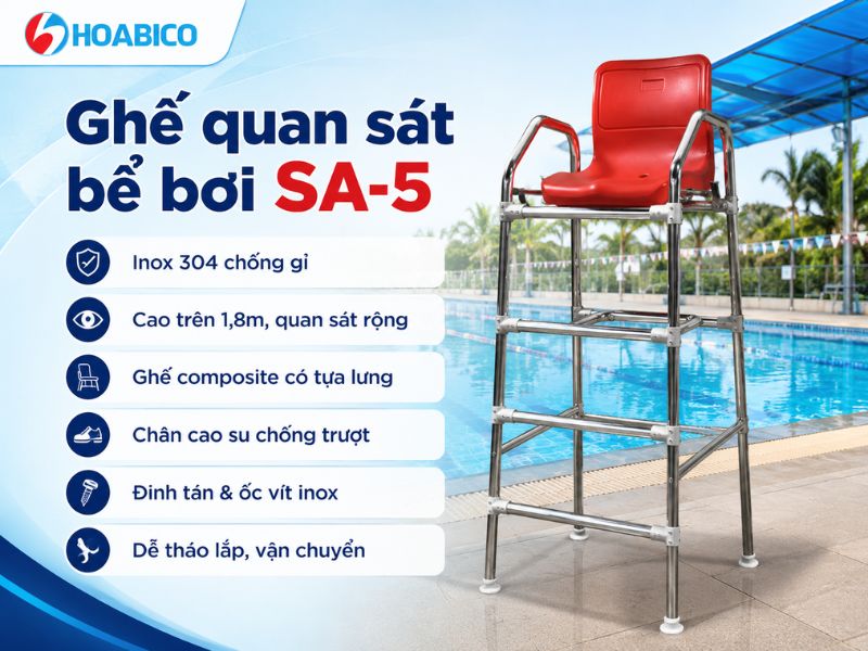 Ghế cứu hộ quan sát bể bơi