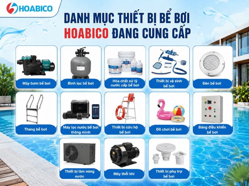 Danh mục thiết bị bể bơi chủ lực tại Hoabico
