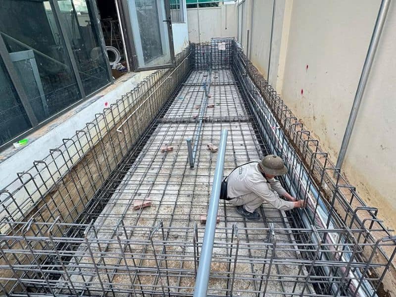 Hoabico cập nhật tiến độ thi công công trình bể bơi tại Thanh Hóa