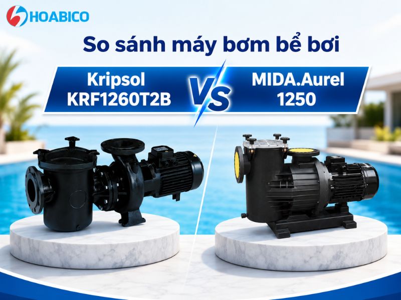 so sánh máy bơm Kripsol KRF1260T2B và MIDA.Aurel 1250