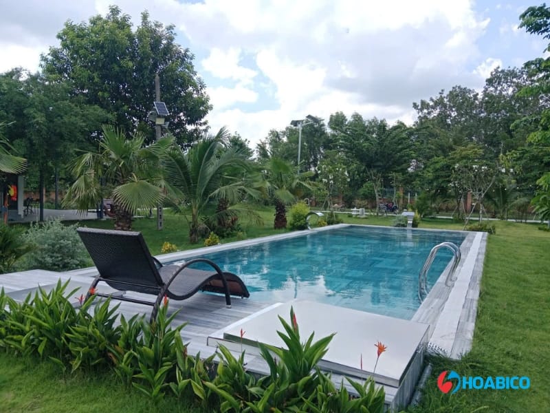 Hoabico hoàn thiện công trình bể bơi biệt thự sân vườn tại Thọ Xuân, Thanh Hóa