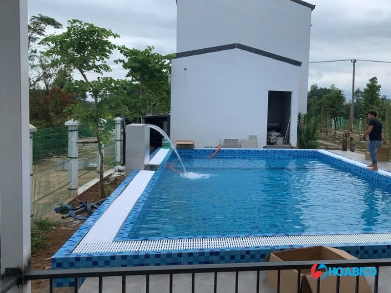 Hoabico hoàn thiện công trình bể bơi gia đình anh Tân, Đà Nẵng